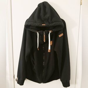 Wanakome Black Full Zip Hoodie